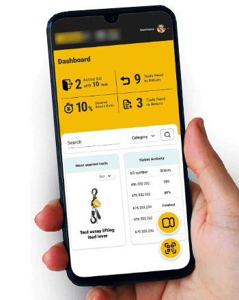 Tampilan dashboard mobile application untuk operasional lapangan